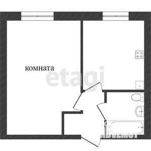 1-к квартира, вторичка, 31м2, 3/3 этаж