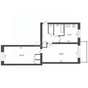 2-к квартира, вторичка, 45м2, 2/5 этаж