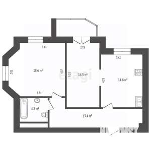 2-к квартира, вторичка, 65м2, 2/9 этаж