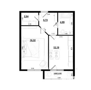1-к квартира, вторичка, 44м2, 3/4 этаж