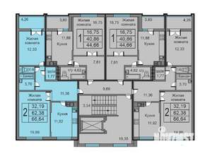 2-к квартира, строящийся дом, 67м2, 10/10 этаж