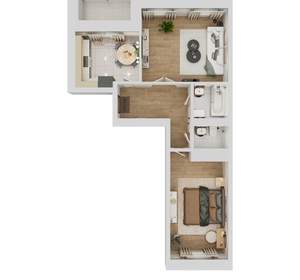 2-к квартира, вторичка, 59м2, 1/3 этаж