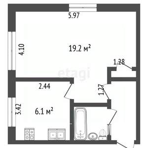 1-к квартира, вторичка, 32м2, 1/5 этаж