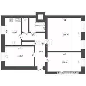 3-к квартира, вторичка, 73м2, 4/4 этаж