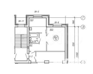 1-к квартира, вторичка, 40м2, 3/3 этаж
