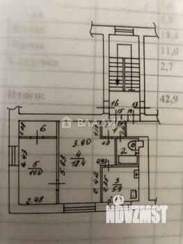 2-к квартира, вторичка, 43м2, 5/5 этаж
