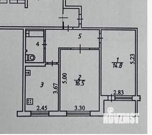 2-к квартира, вторичка, 50м2, 3/9 этаж