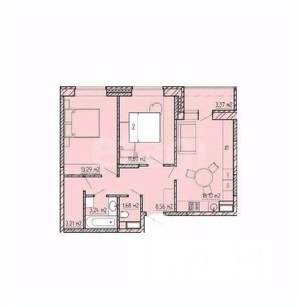 2-к квартира, вторичка, 62м2, 2/17 этаж