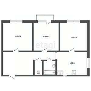 3-к квартира, вторичка, 83м2, 2/2 этаж