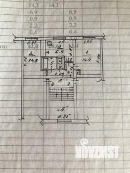 2-к квартира, вторичка, 42м2, 2/2 этаж