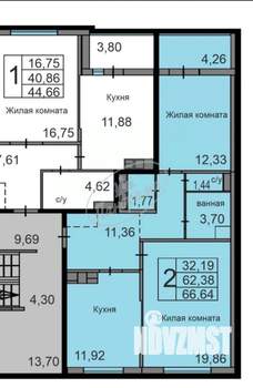 2-к квартира, вторичка, 67м2, 7/10 этаж