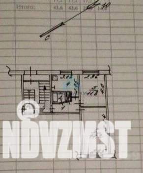 2-к квартира, вторичка, 43м2, 1/5 этаж