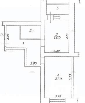 1-к квартира, вторичка, 55м2, 8/9 этаж