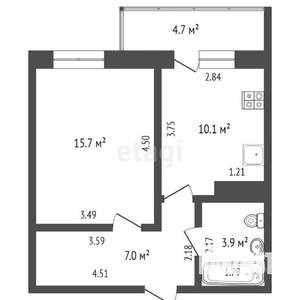 1-к квартира, вторичка, 37м2, 9/22 этаж