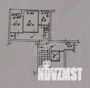 2-к квартира, вторичка, 52м2, 9/9 этаж