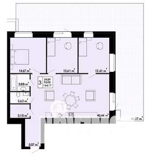 3-к квартира, вторичка, 116м2, 1/6 этаж