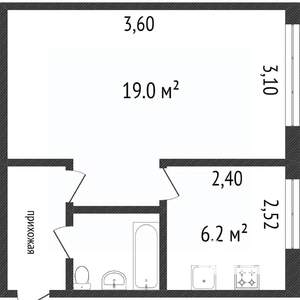 1-к квартира, вторичка, 33м2, 3/5 этаж