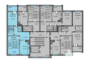 2-к квартира, строящийся дом, 67м2, 9/10 этаж