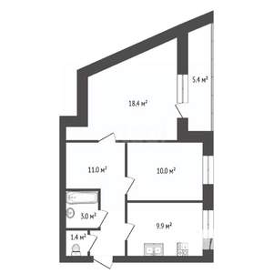 2-к квартира, вторичка, 54м2, 4/7 этаж
