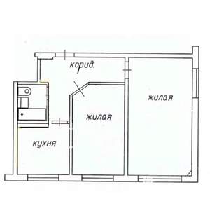 2-к квартира, вторичка, 42м2, 2/5 этаж