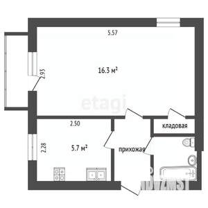 1-к квартира, вторичка, 29м2, 4/5 этаж