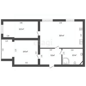 2-к квартира, вторичка, 83м2, 2/9 этаж