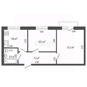 2-к квартира, вторичка, 44м2, 2/3 этаж
