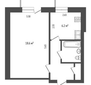 1-к квартира, вторичка, 34м2, 2/5 этаж