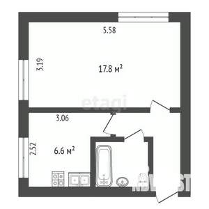 1-к квартира, вторичка, 31м2, 1/5 этаж