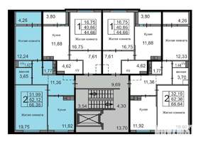 2-к квартира, вторичка, 66м2, 2/10 этаж