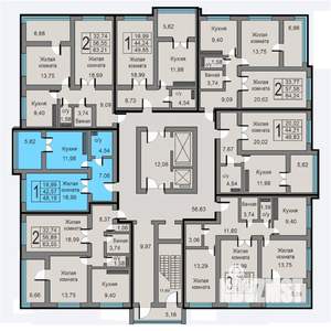 1-к квартира, строящийся дом, 48м2, 13/19 этаж