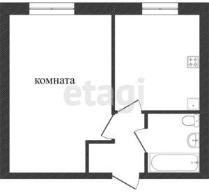 1-к квартира, вторичка, 31м2, 3/3 этаж