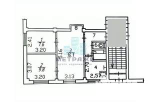 3-к квартира, вторичка, 48м2, 1/5 этаж