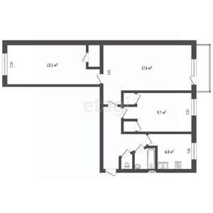 3-к квартира, вторичка, 58м2, 3/5 этаж