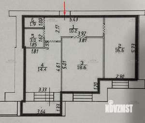 2-к квартира, вторичка, 65м2, 9/9 этаж