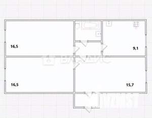 3-к квартира, вторичка, 67м2, 1/5 этаж