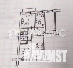3-к квартира, вторичка, 65м2, 3/5 этаж
