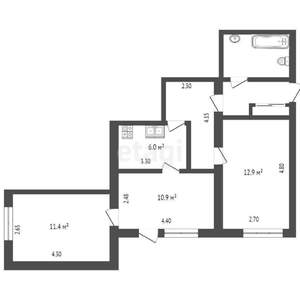 2-к квартира, вторичка, 40м2, 3/5 этаж