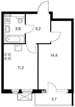 1-к квартира, вторичка, 35м2, 13/13 этаж