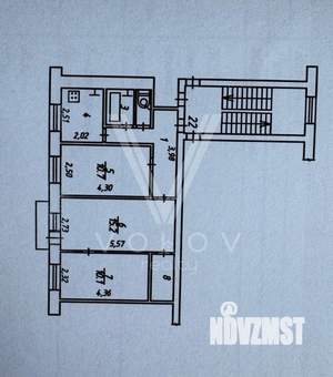 3-к квартира, вторичка, 54м2, 3/5 этаж