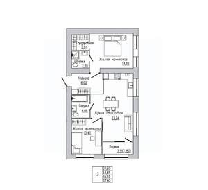 2-к квартира, вторичка, 67м2, 8/9 этаж