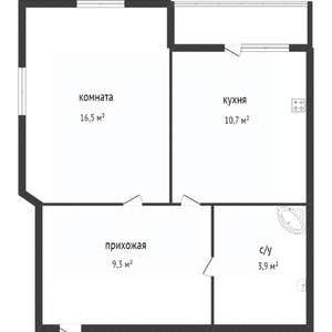 1-к квартира, вторичка, 42м2, 4/12 этаж