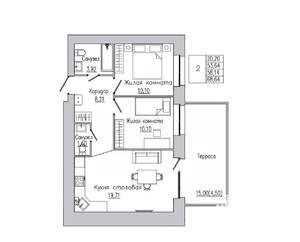 2-к квартира, вторичка, 58м2, 1/8 этаж