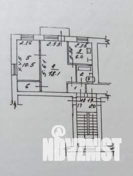 2-к квартира, вторичка, 42м2, 5/5 этаж