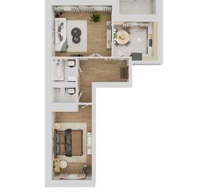 2-к квартира, вторичка, 59м2, 1/3 этаж