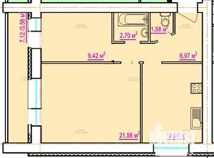 2-к квартира, сданный дом, 61м2, 6/10 этаж