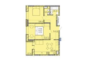 2-к квартира, вторичка, 61м2, 11/18 этаж