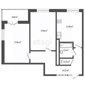 2-к квартира, вторичка, 69м2, 10/18 этаж