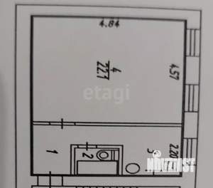 1-к квартира, вторичка, 33м2, 2/2 этаж