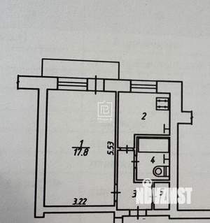 1-к квартира, вторичка, 33м2, 1/5 этаж